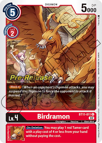 Birdramon [BT11-011] [Dimensional Phase Pre-Release Promos] | The Time Vault CA