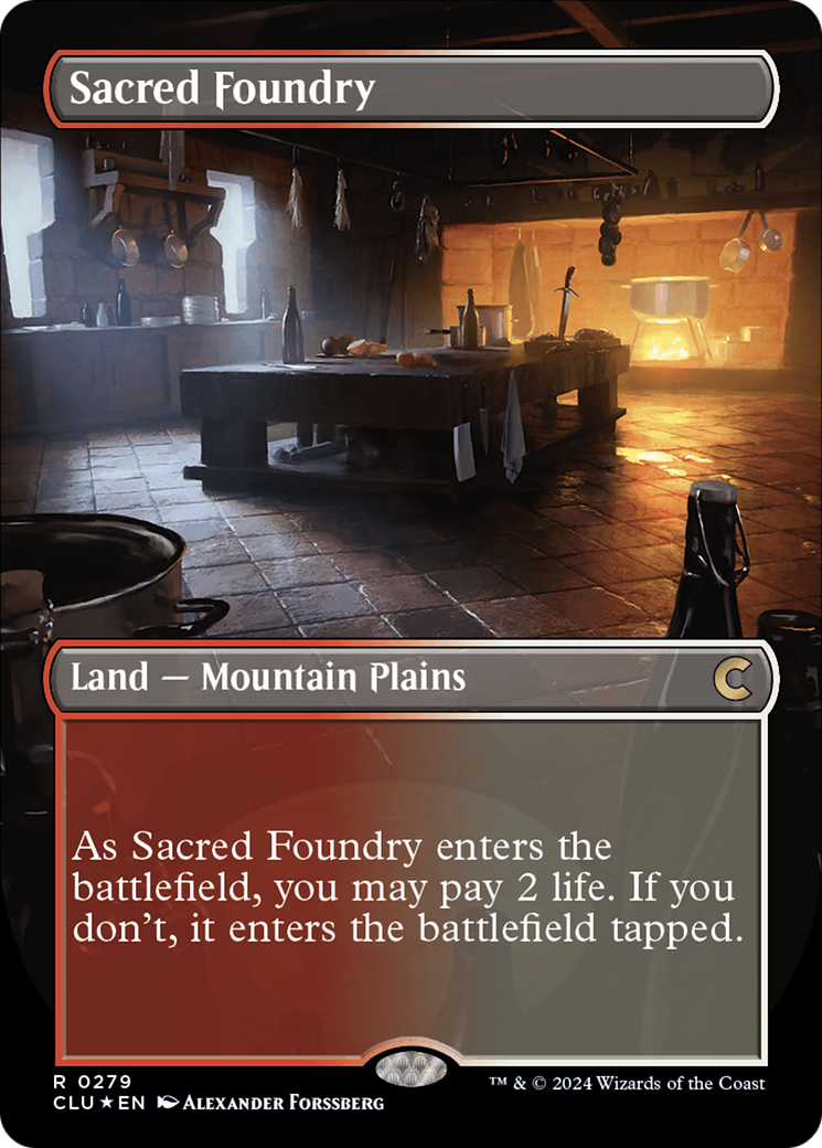 Sacred Foundry (Borderless) [Ravnica: Clue Edition] | The Time Vault CA