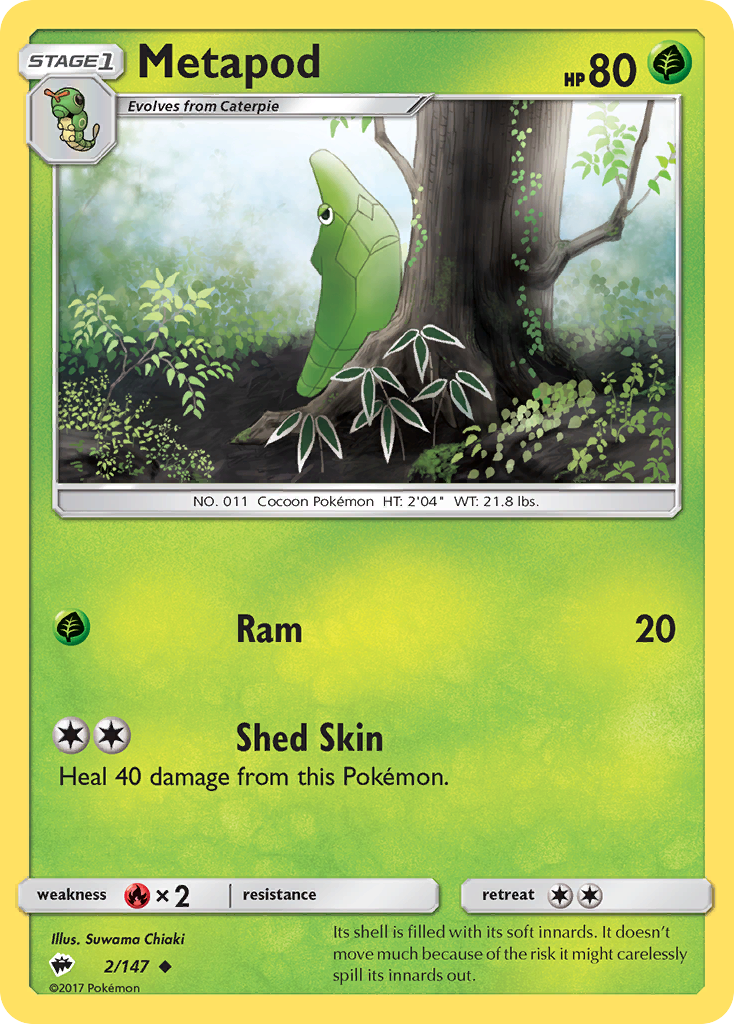 Metapod (2/147) [Sun & Moon: Burning Shadows] | The Time Vault CA