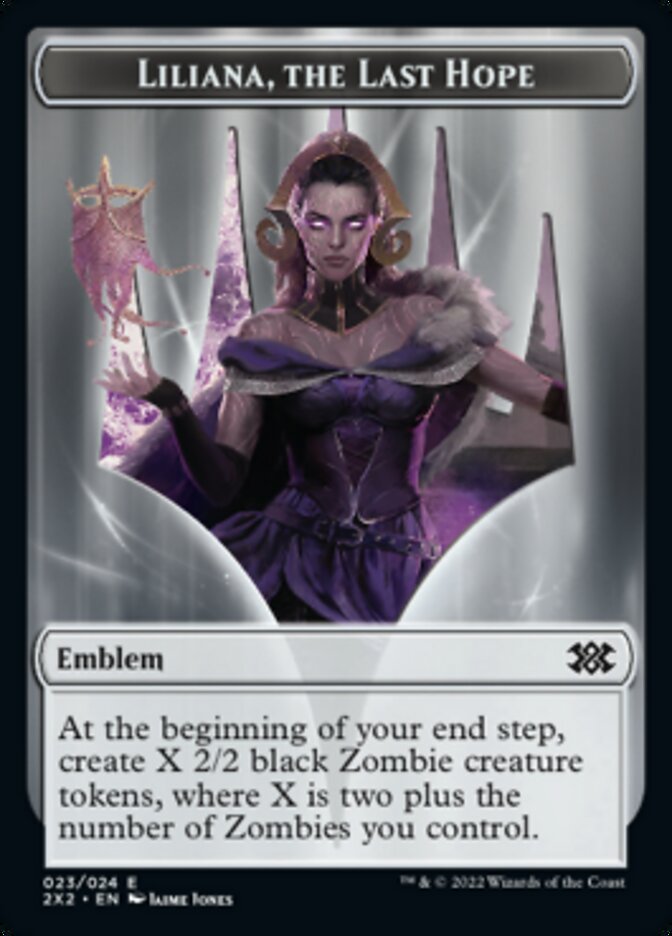 Liliana, the Last Hope Emblem // Spirit Double-sided Token [Double Masters 2022 Tokens] | The Time Vault CA
