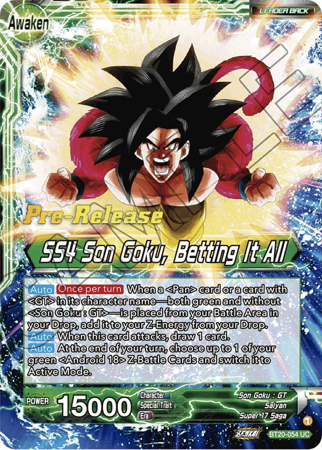 Son Goku // SS4 Son Goku, Betting It All (BT20-054) [Power Absorbed Prerelease Promos] | The Time Vault CA