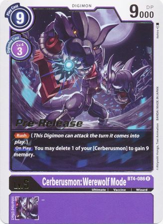 Cerberusmon: Werewolf Mode [BT4-086] [Great Legend Pre-Release Promos] | The Time Vault CA