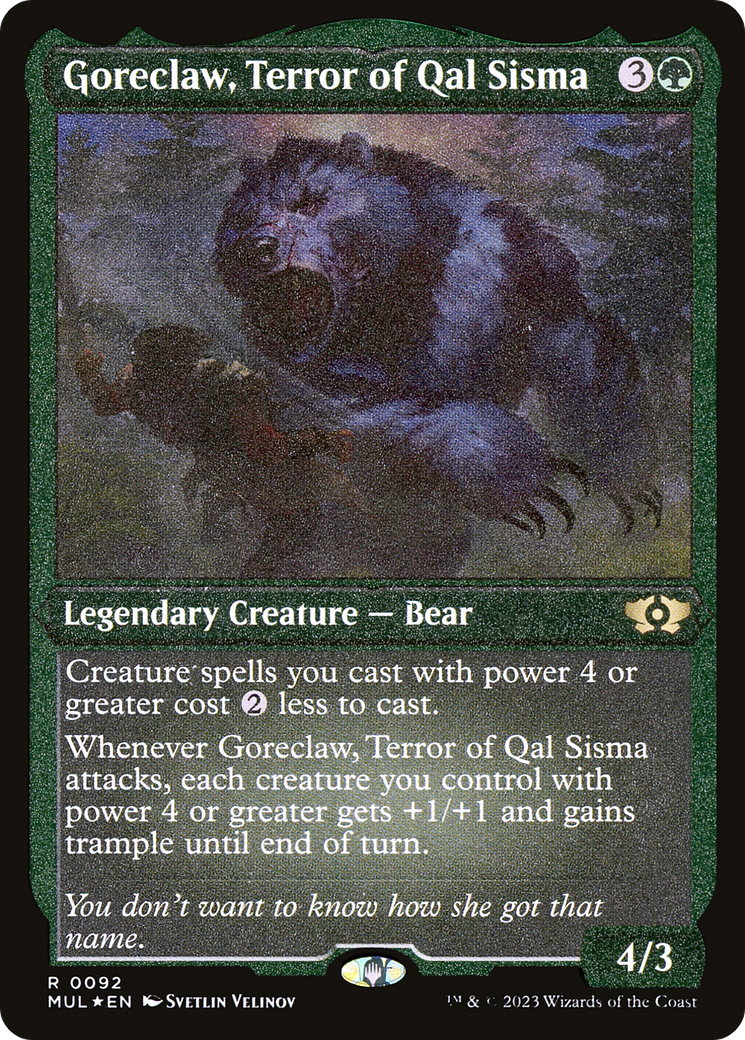 Goreclaw, Terror of Qal Sisma (Foil Etched) [Multiverse Legends] | The Time Vault CA