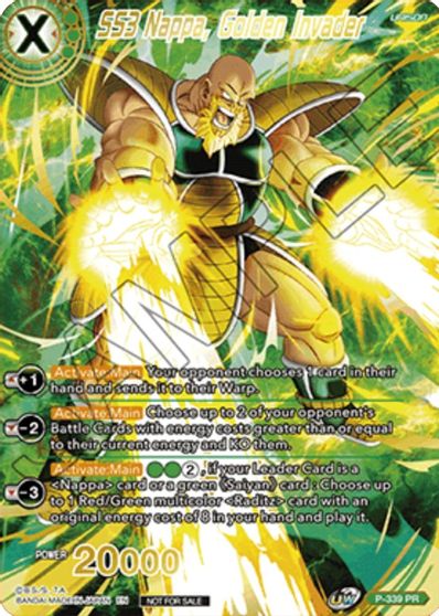 SS3 Nappa, Golden Invader (Gold Stamped) (P-339) [Saiyan Showdown Prerelease Promos] | The Time Vault CA