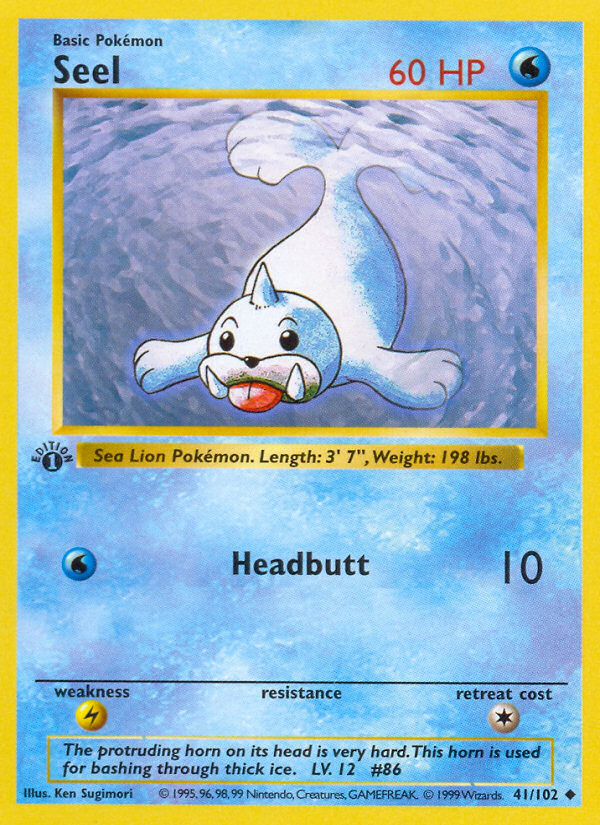 Seel (41/102) (Shadowless) [Base Set 1st Edition] | The Time Vault CA