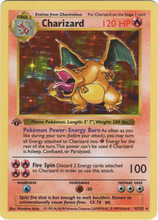Charizard (4/102) (Shadowless) [Base Set 1st Edition] | The Time Vault CA