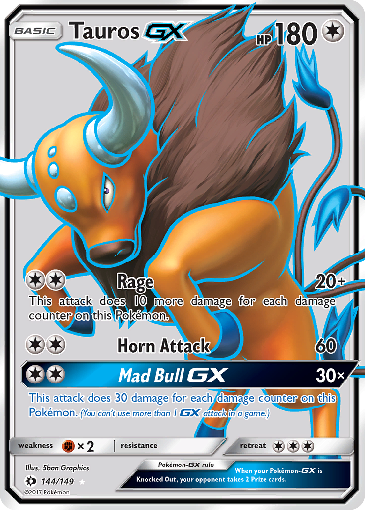 Tauros GX (144/149) [Sun & Moon: Base Set] | The Time Vault CA