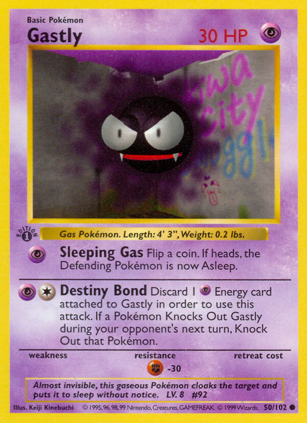 Gastly (50/102) (Shadowless) [Base Set 1st Edition] | The Time Vault CA