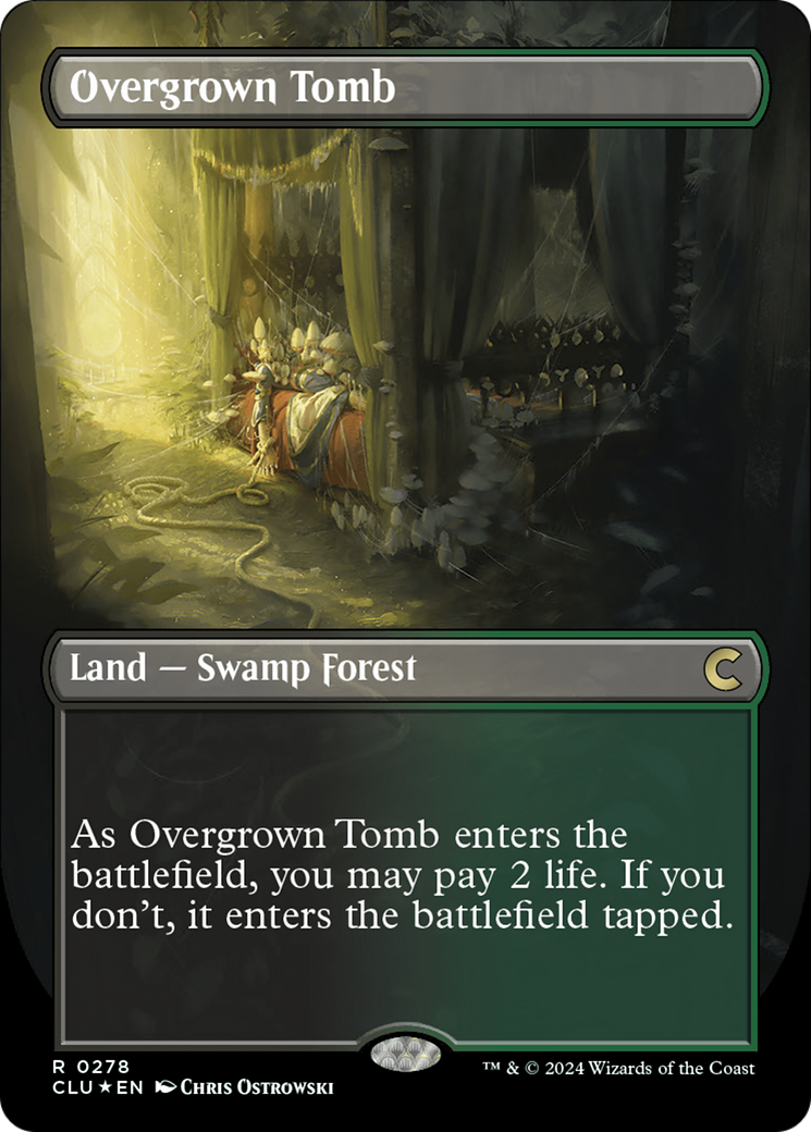 Overgrown Tomb (Borderless) [Ravnica: Clue Edition] | The Time Vault CA