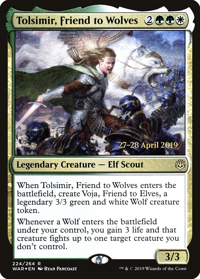 Tolsimir, Friend to Wolves  [War of the Spark Prerelease Promos] | The Time Vault CA