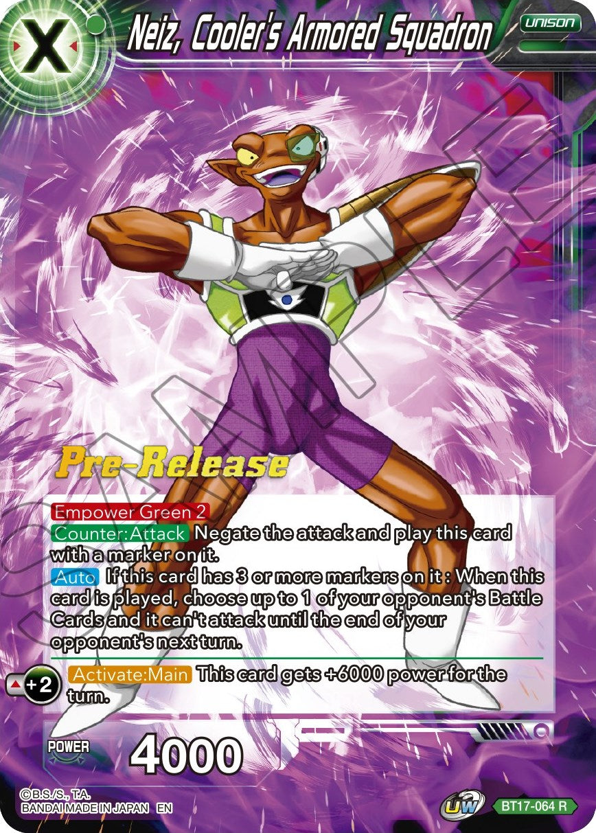 Neiz, Cooler's Armored Squadron (BT17-064) [Ultimate Squad Prerelease Promos] | The Time Vault CA