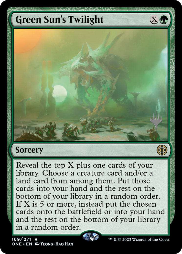 Green Sun's Twilight (Promo Pack) [Phyrexia: All Will Be One Promos] | The Time Vault CA