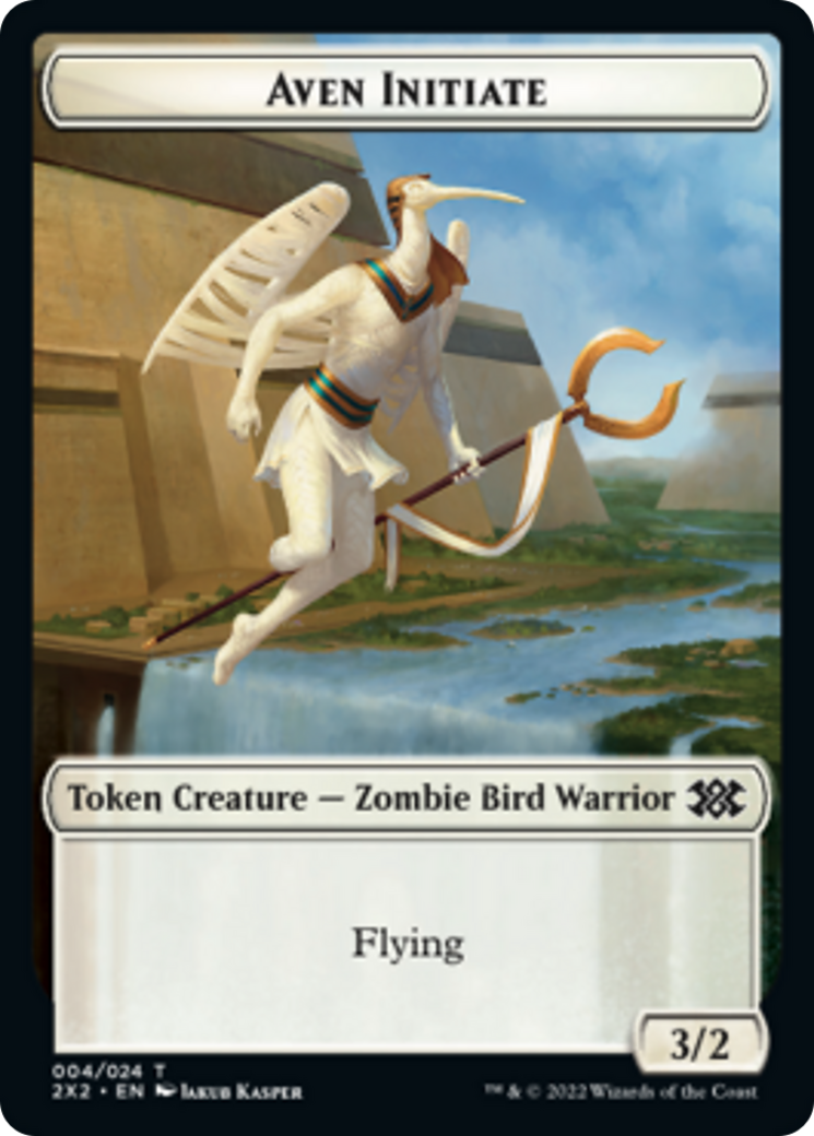 Worm // Aven Initiate Double-sided Token [Double Masters 2022 Tokens] | The Time Vault CA