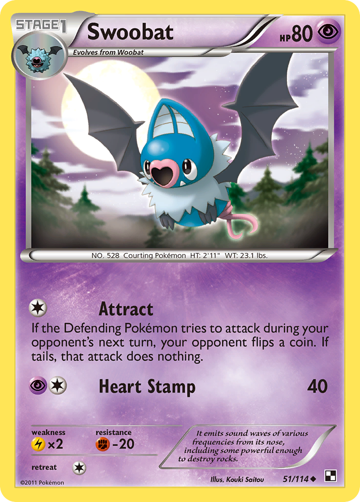 Swoobat (51/114) [Black & White: Base Set] | The Time Vault CA