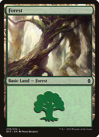 Forest (270) [Battle for Zendikar] | The Time Vault CA