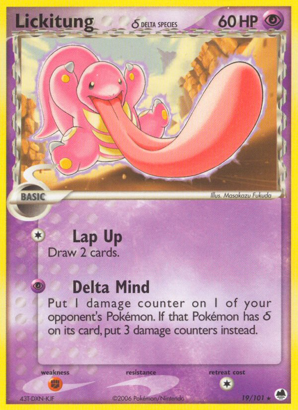 Lickitung (19/101) (Delta Species) [EX: Dragon Frontiers] | The Time Vault CA