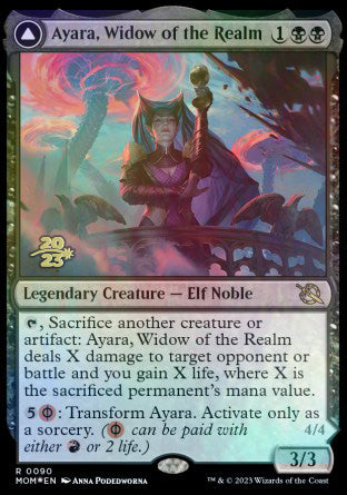 Ayara, Widow of the Realm // Ayara, Furnace Queen [March of the Machine Prerelease Promos] | The Time Vault CA