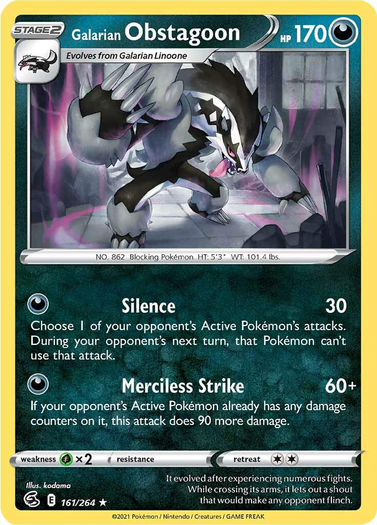 Galarian Obstagoon (161/264) [Sword & Shield: Fusion Strike] | The Time Vault CA