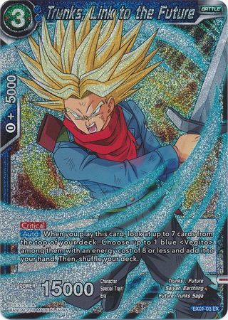 Trunks, Link to the Future (Foil) (EX01-03) [Mighty Heroes] | The Time Vault CA