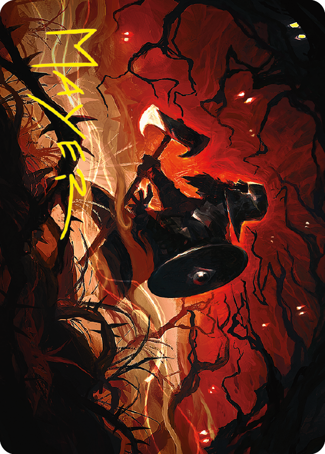 Gimli, Counter of Kills Art Card (44/81) (Gold-Stamped Signature) [The Lord of the Rings: Tales of Middle-earth Art Series] | The Time Vault CA