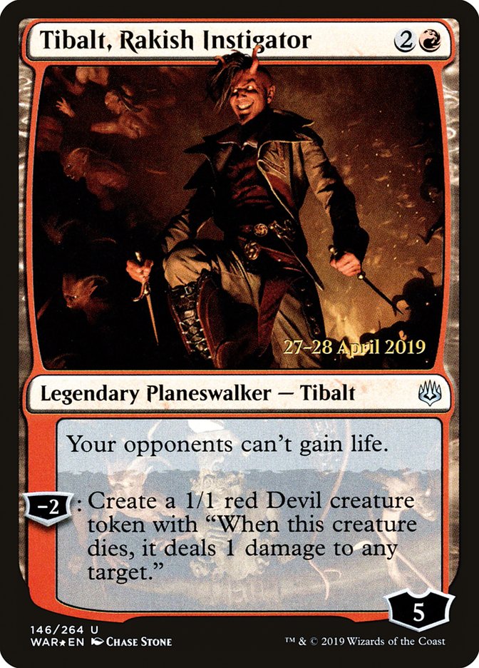 Tibalt, Rakish Instigator  [War of the Spark Prerelease Promos] | The Time Vault CA