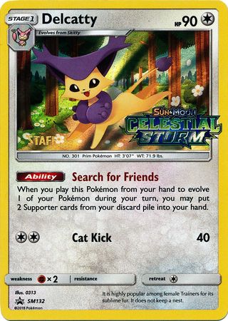 Delcatty (SM132) (Staff Prerelease Promo) [Sun & Moon: Black Star Promos] | The Time Vault CA