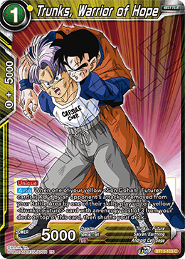 Trunks, Warrior of Hope (Common) [BT13-103] | The Time Vault CA