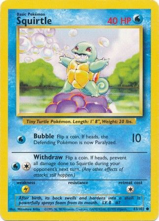 Squirtle (63/102) [Base Set Unlimited] | The Time Vault CA