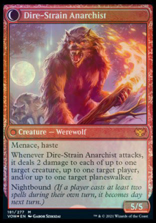 Volatile Arsonist // Dire-Strain Anarchist [Innistrad: Crimson Vow Prerelease Promos] | The Time Vault CA