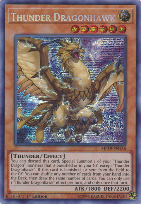 Thunder Dragonhawk [MP19-EN168] Prismatic Secret Rare | The Time Vault CA