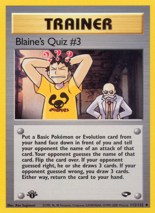 Blaine's Quiz #3 (112/132) [Gym Challenge 1st Edition] | The Time Vault CA