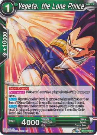 Vegeta, the Lone Prince (BT10-068) [Rise of the Unison Warrior 2nd Edition] | The Time Vault CA
