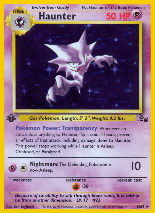Haunter (6/62) [Fossil 1st Edition] | The Time Vault CA