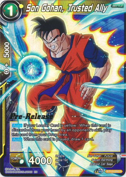 Son Gohan, Trusted Ally (BT13-098) [Supreme Rivalry Prerelease Promos] | The Time Vault CA