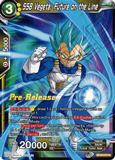 SSB Vegeta, Future on the Line (BT16-077) [Realm of the Gods Prerelease Promos] | The Time Vault CA