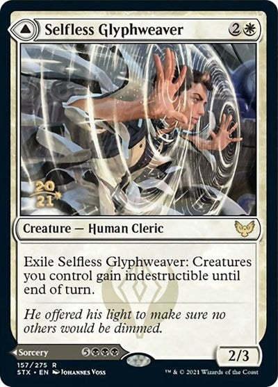 Selfless Glyphweaver // Deadly Vanity [Strixhaven: School of Mages Prerelease Promos] | The Time Vault CA