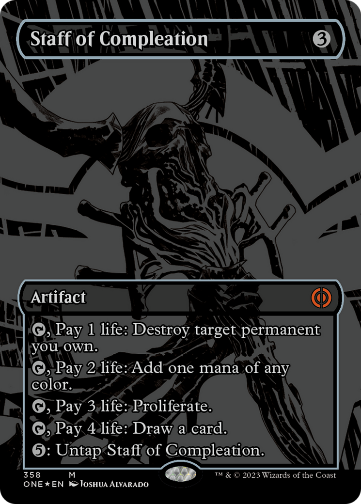 Staff of Compleation (Oil Slick Raised Foil) [Phyrexia: All Will Be One] | The Time Vault CA