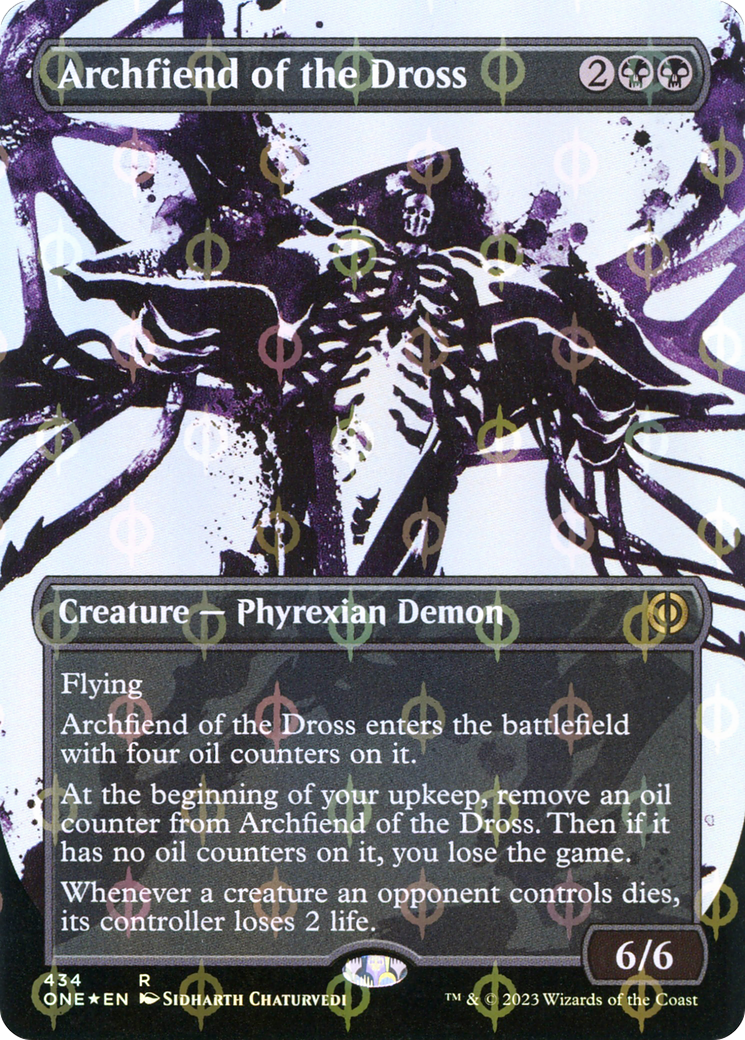 Archfiend of the Dross (Borderless Ichor Step-and-Compleat Foil) [Phyrexia: All Will Be One] | The Time Vault CA