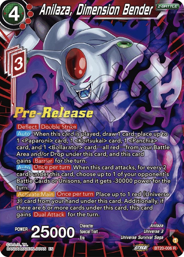 Anilaza, Dimension Bender (BT20-006) [Power Absorbed Prerelease Promos] | The Time Vault CA