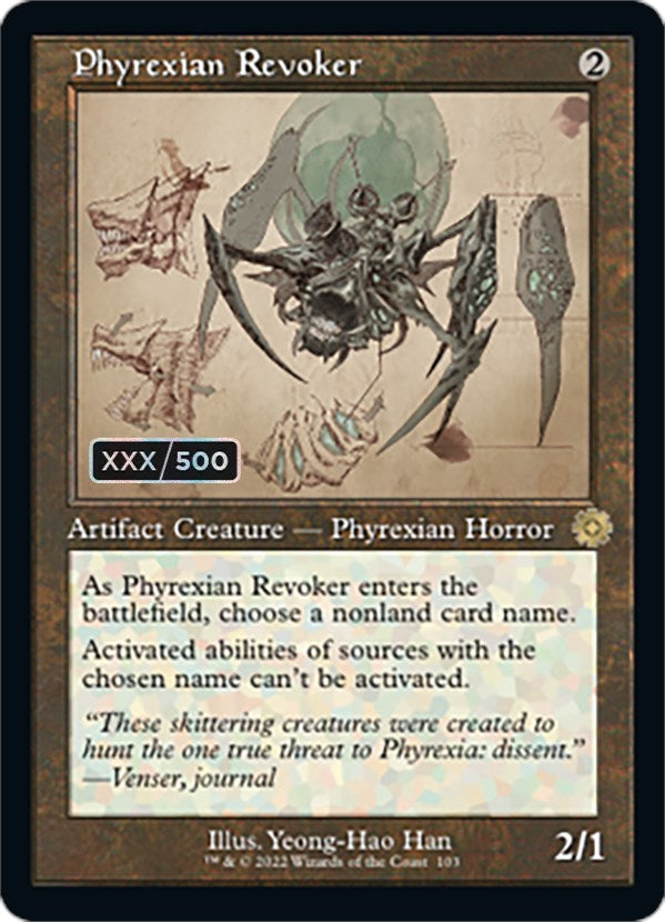 Phyrexian Revoker (Retro Schematic) (Serial Numbered) [The Brothers' War Retro Artifacts] | The Time Vault CA
