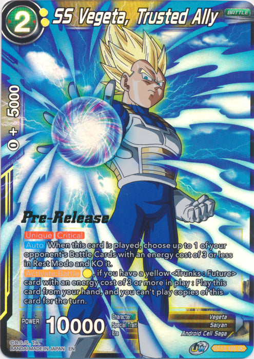 SS Vegeta, Trusted Ally (BT13-100) [Supreme Rivalry Prerelease Promos] | The Time Vault CA