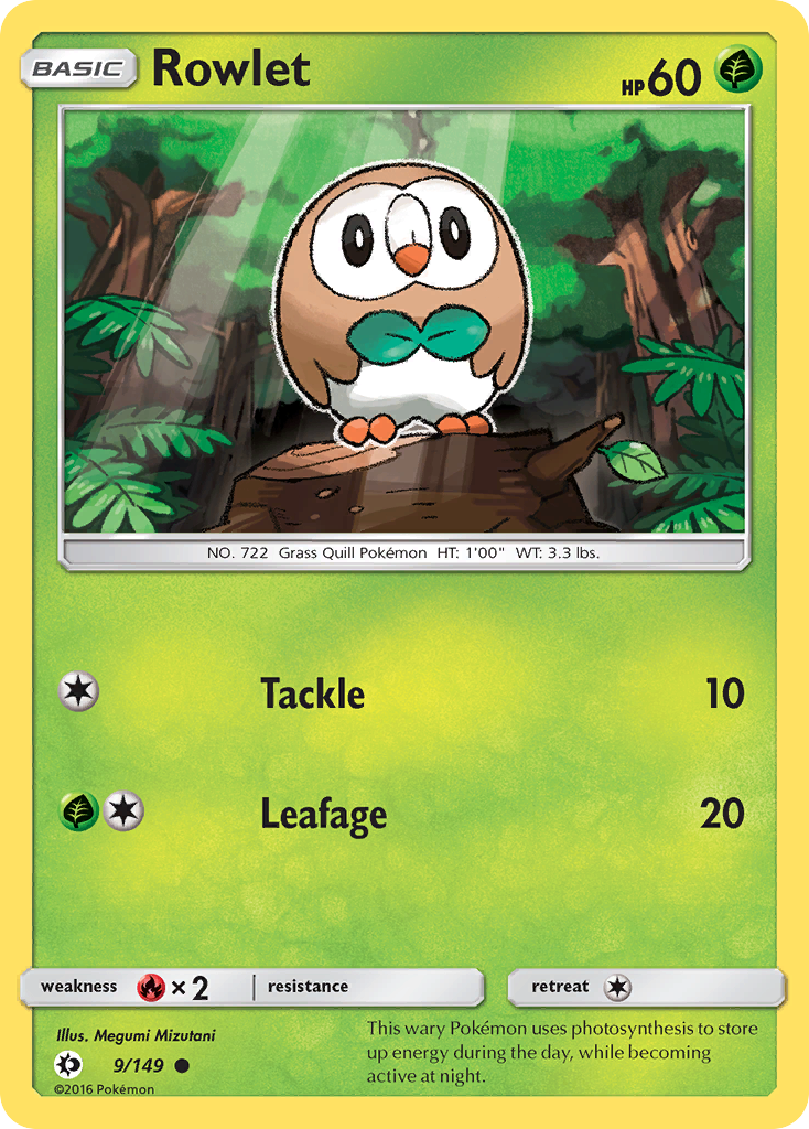 Rowlet (9/149) [Sun & Moon: Base Set] | The Time Vault CA