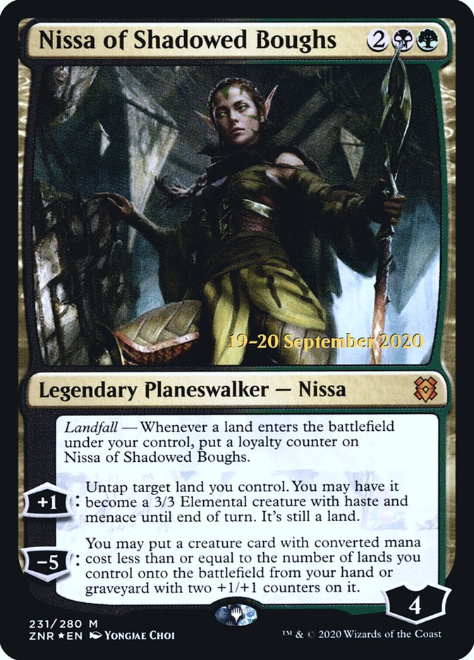 Nissa of Shadowed Boughs  [Zendikar Rising Prerelease Promos] | The Time Vault CA