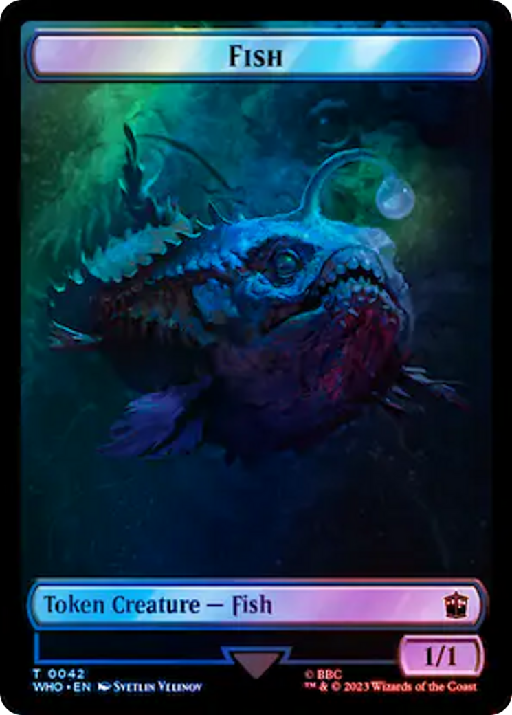 Fish // Alien Salamander Double-Sided Token (Surge Foil) [Doctor Who Tokens] | The Time Vault CA