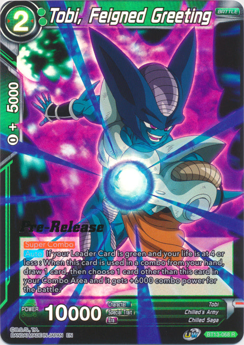 Tobi, Feigned Greeting (BT13-068) [Supreme Rivalry Prerelease Promos] | The Time Vault CA