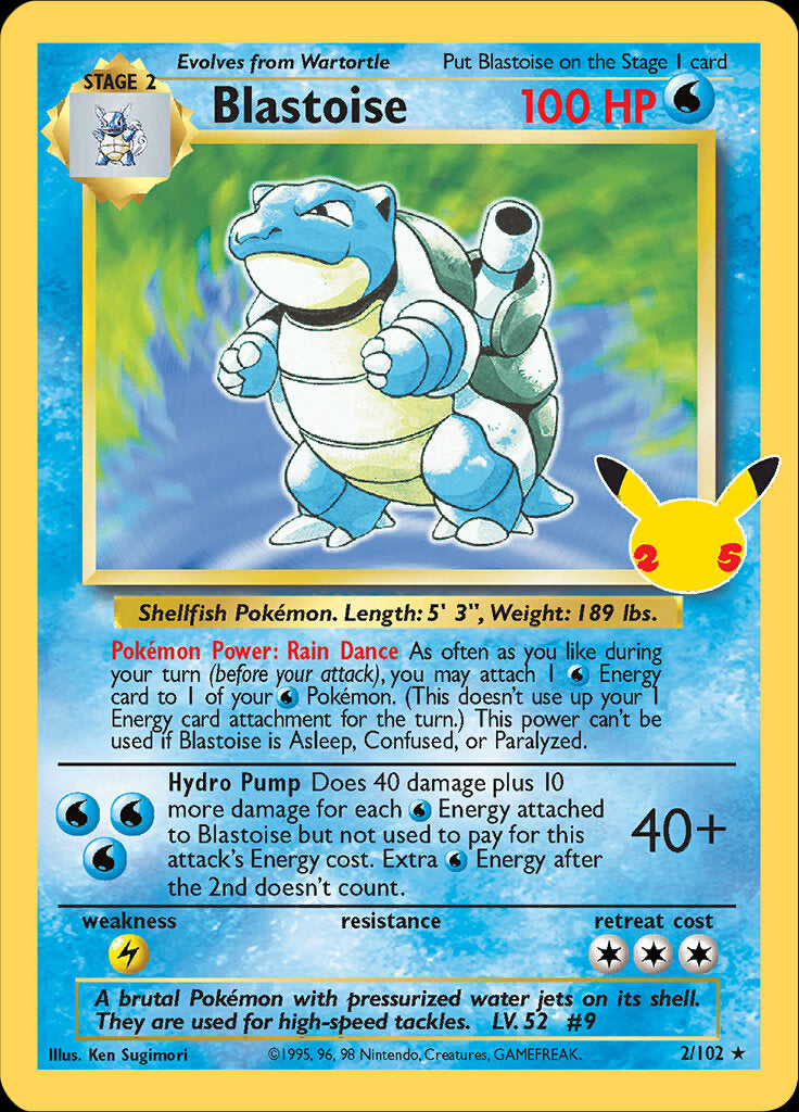 Blastoise (2/102) [Celebrations: 25th Anniversary - Classic Collection] | The Time Vault CA